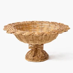 Mrs. Alice Luciana Bow Rattan Scalloped Bowl< Spring Decorations