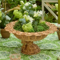 Mrs. Alice Luciana Bow Rattan Scalloped Bowl< Spring Decorations