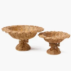 Mrs. Alice Luciana Bow Rattan Scalloped Bowl< Spring Decorations