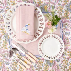 Mrs. Alice Lucy Goose Pink Linen Napkins (Set of 4)< Napkins