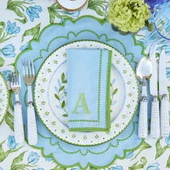 Mrs. Alice Mariana Blue & Green Napkins (Set of 4)< Summer Table Linen | Napkins
