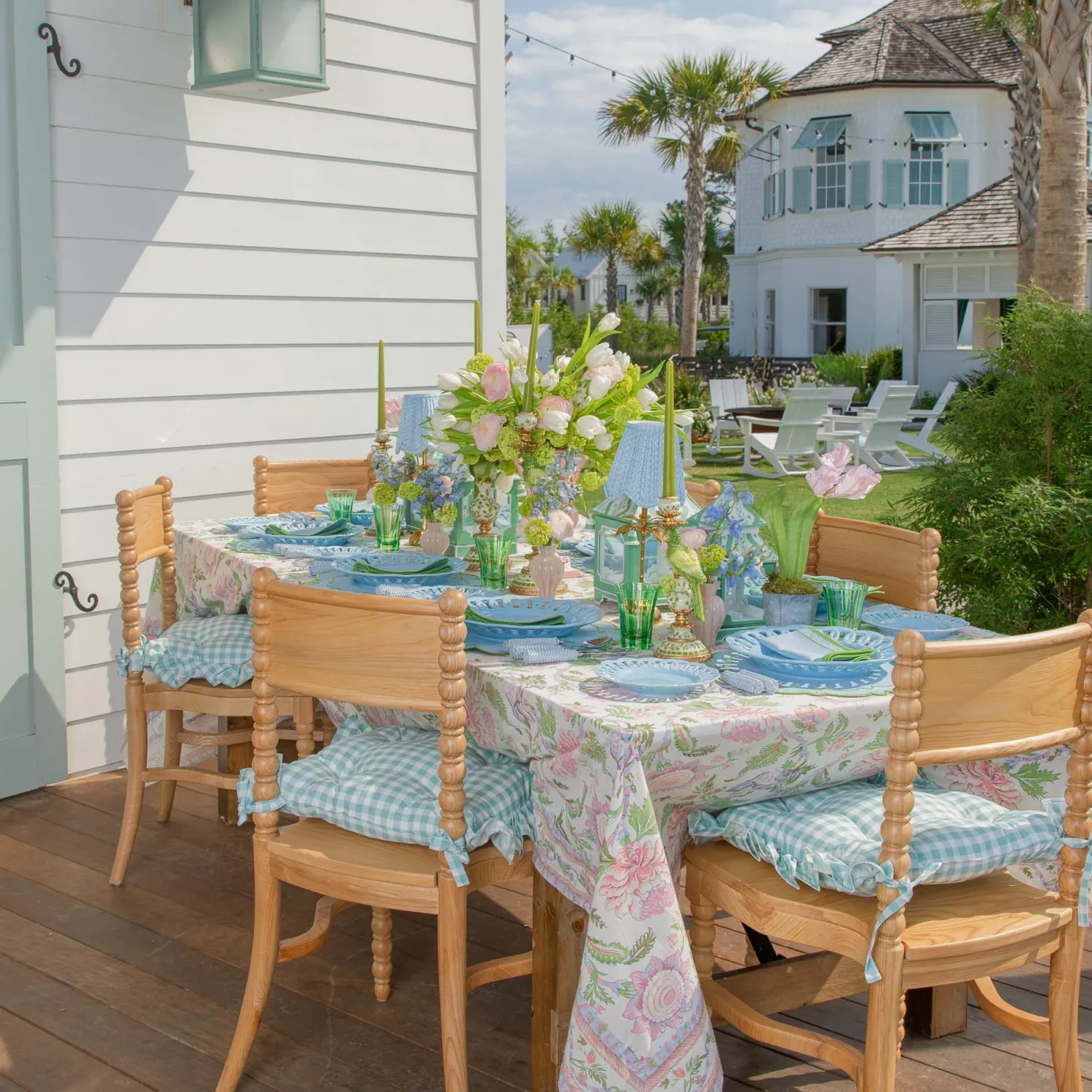 Mrs. Alice Mariana Blue & Green Placemats & Napkins (Set of 4)< Summer Table Linen | Table Linen Sets