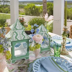 Mrs. Alice Mariana Blue & Green Placemats & Napkins (Set of 4)< Summer Table Linen | Table Linen Sets