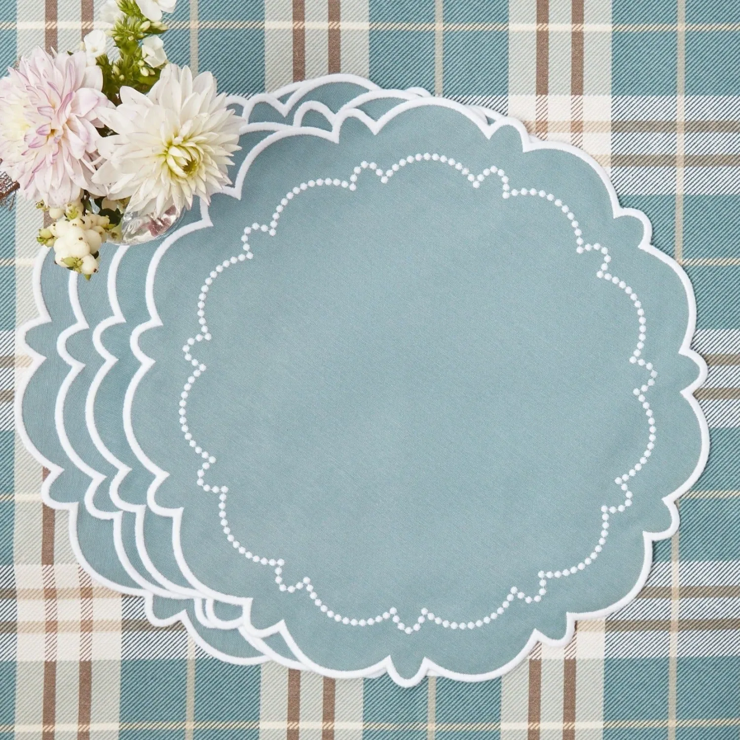 Mrs. Alice Mariana Duck Egg Placemats (Set of 4)< Placemats