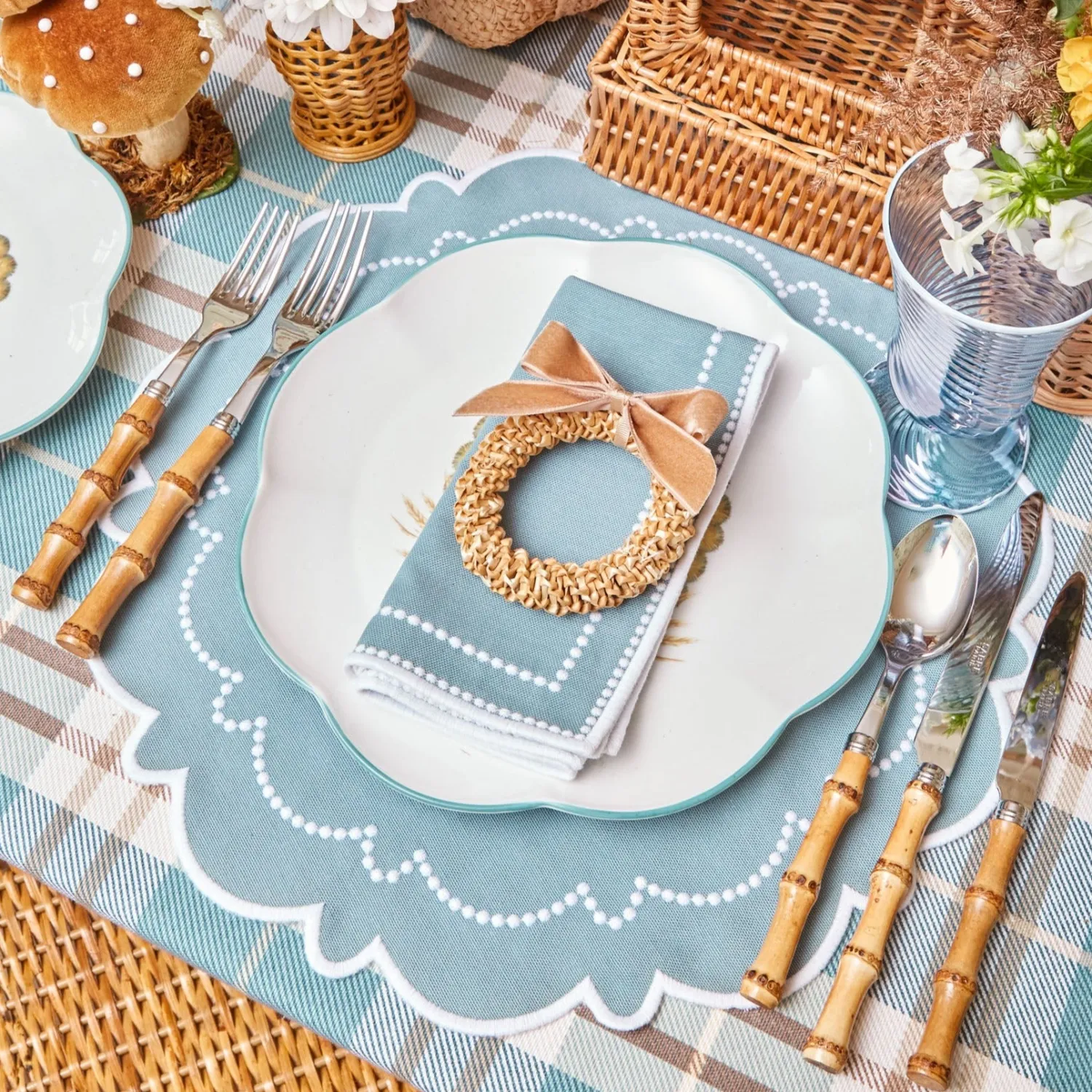 Mrs. Alice Mariana Duck Egg Placemats (Set of 4)< Placemats