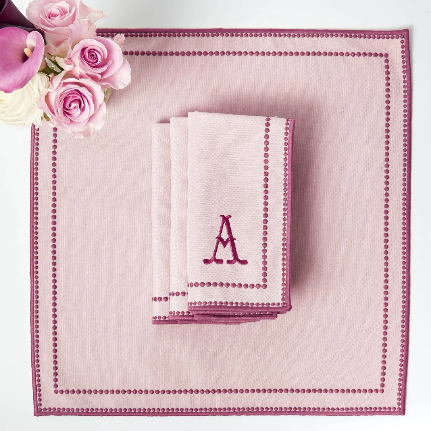 Mrs. Alice Mariana Pink Napkins (Set of 4)< Summer Table Linen | Napkins