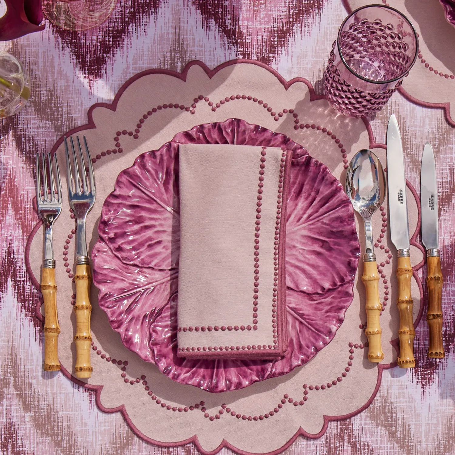 Mrs. Alice Mariana Pink Napkins (Set of 4)< Summer Table Linen | Napkins