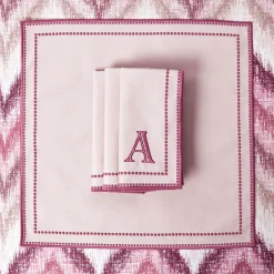 Mrs. Alice Mariana Pink Napkins (Set of 4)< Summer Table Linen | Napkins