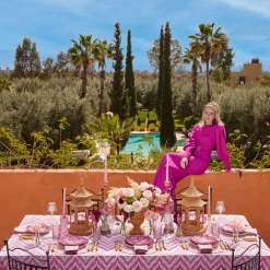 Mrs. Alice Mariana Pink Placemats & Napkins (Set of 4)< Summer Table Linen | Table Linen Sets