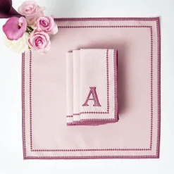 Mrs. Alice Mariana Pink Placemats & Napkins (Set of 4)< Summer Table Linen | Table Linen Sets