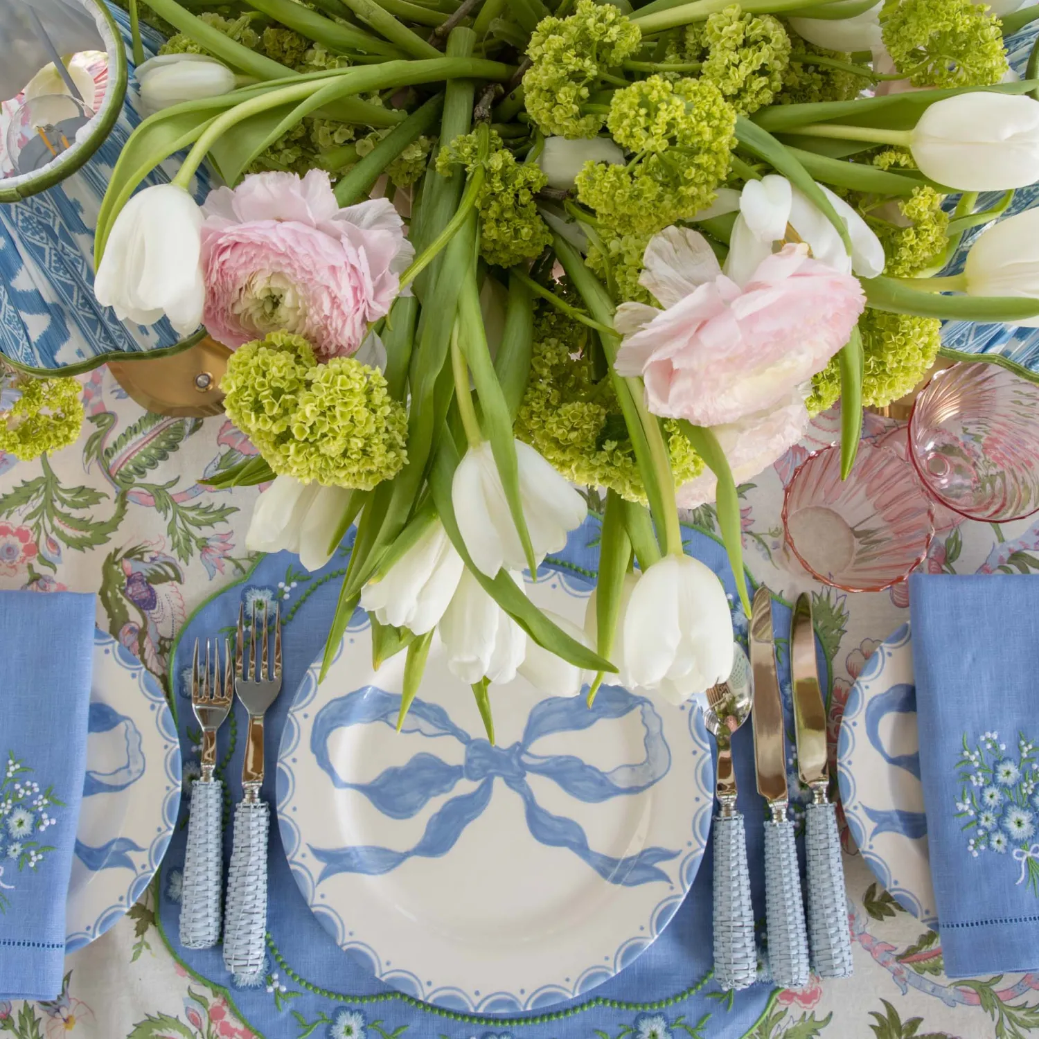 Mrs. Alice Marilyn Blue Bow Dinner & Starter Plates (Set of 8)< Summer Crockery | Crockery Sets