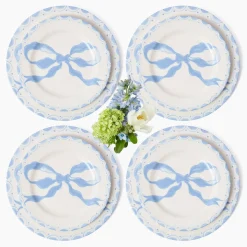 Mrs. Alice Marilyn Blue Bow Dinner & Starter Plates (Set of 8)< Summer Crockery | Crockery Sets