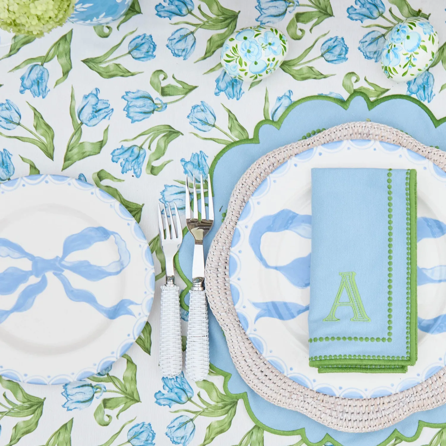Mrs. Alice Marilyn Blue Bow Dinner & Starter Plates (Set of 8)< Summer Crockery | Crockery Sets