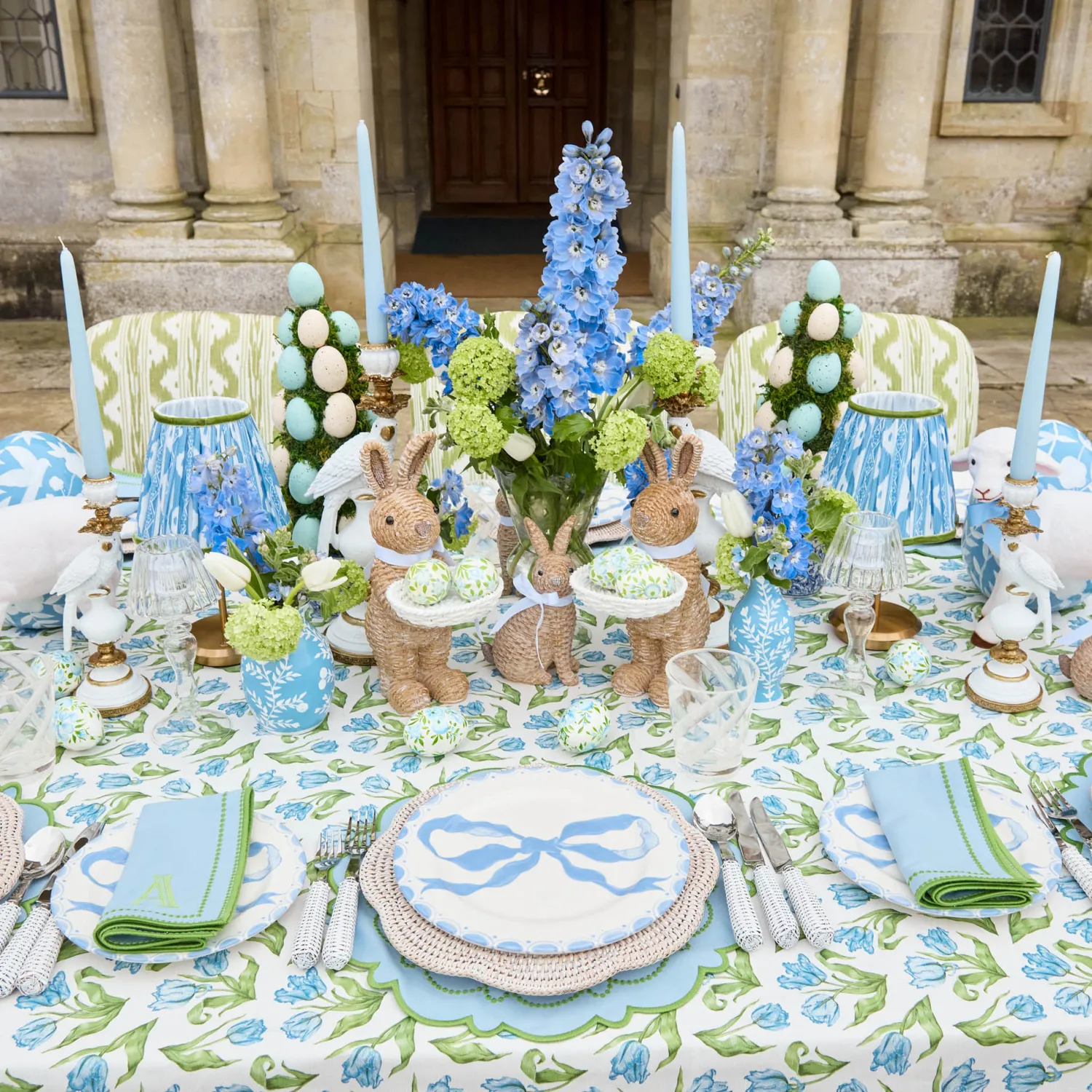 Mrs. Alice Marilyn Blue Bow Dinner & Starter Plates (Set of 8)< Summer Crockery | Crockery Sets