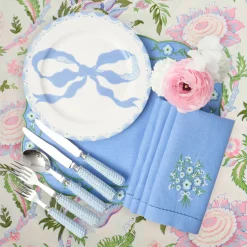 Mrs. Alice Marilyn Blue Bow Dinner Plates (Set of 4)< Summer Crockery | Dinner Plates