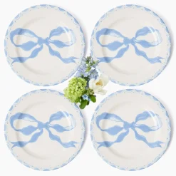 Mrs. Alice Marilyn Blue Bow Dinner Plates (Set of 4)< Summer Crockery | Dinner Plates
