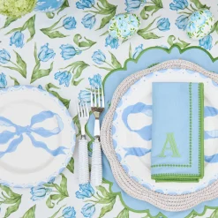 Mrs. Alice Marilyn Blue Bow Dinner Plates (Set of 4)< Summer Crockery | Dinner Plates