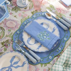 Mrs. Alice Marilyn Blue Bow Starter Plate< Summer Crockery | Starter Plates