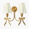 Mrs. Alice Marilyn Bow Rechargeable Double Wall Light with Cream Shades (14cm)< Rechargeable Table Lamps | Wall Lighting