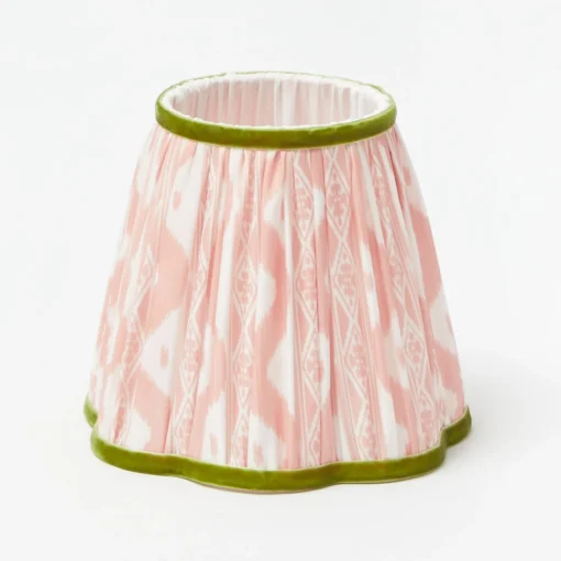 Mrs. Alice Marilyn Bow Rechargeable Lamp with Pink & Green Ikat Shade (18cm)< Rechargeable Table Lamps