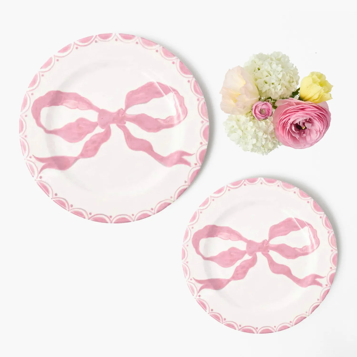 Mrs. Alice Marilyn Pink Bow Starter Plate< Summer Crockery | Starter Plates