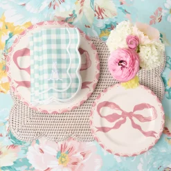 Mrs. Alice Marilyn Pink Bow Starter Plate< Summer Crockery | Starter Plates