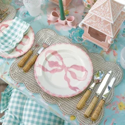 Mrs. Alice Marilyn Pink Bow Starter Plate< Summer Crockery | Starter Plates