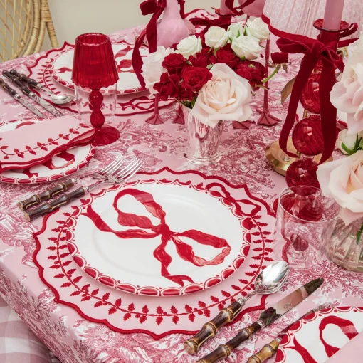 Mrs. Alice Marilyn Red Bow Dinner Plate< Dinner Plates