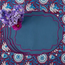 Mrs. Alice Marlene Blue & Purple Placemats (Set of 4)< Placemats