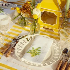 Mrs. Alice Mimosa White Linen Napkins (Set of 4)< Napkins