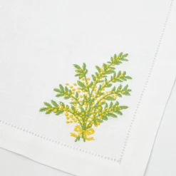 Mrs. Alice Mimosa White Linen Napkins (Set of 4)< Napkins