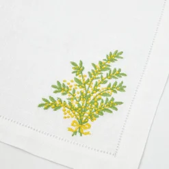 Mrs. Alice Mimosa White Linen Napkins (Set of 4)< Napkins