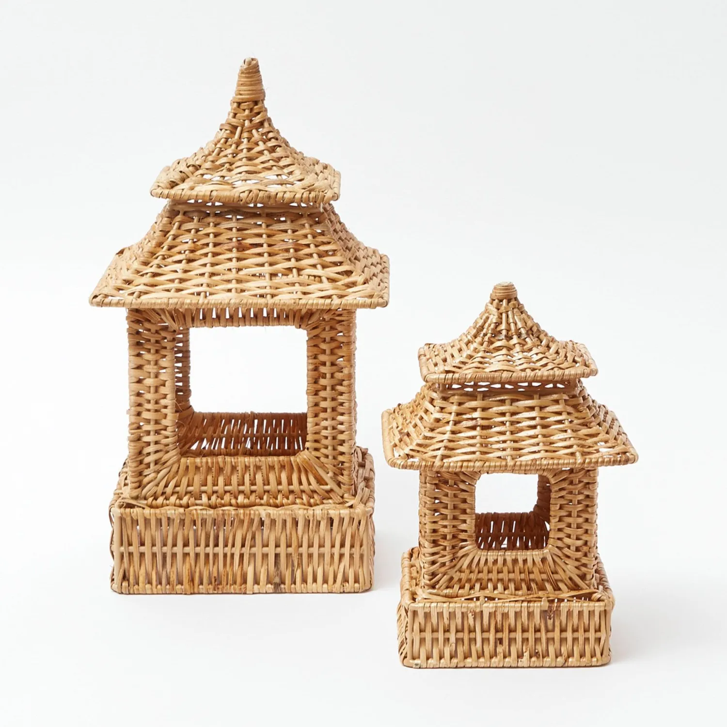 Mrs. Alice Mini Rattan Pagoda Lanterns (Pair)< Year-round Decorations | Spring Decorations