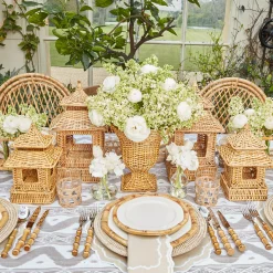 Mrs. Alice Mini Rattan Pagoda Lanterns (Pair)< Year-round Decorations | Spring Decorations