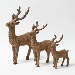 Mrs. Alice Mini Rattan Reindeer (Pair) - 20cm< Christmas Decorations