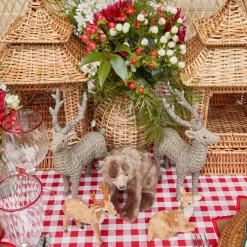 Mrs. Alice Mini Rattan Reindeer (Pair) - 20cm< Christmas Decorations