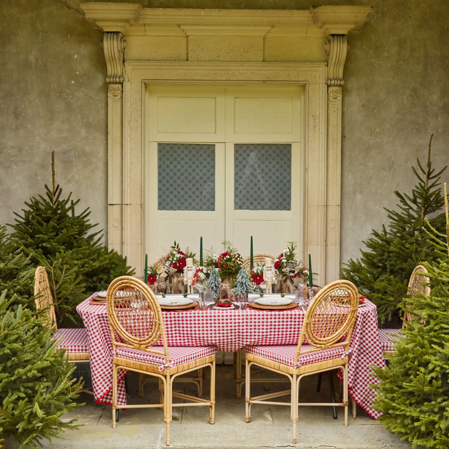 Mrs. Alice Mini Rattan Reindeer (Pair) - 20cm< Christmas Decorations