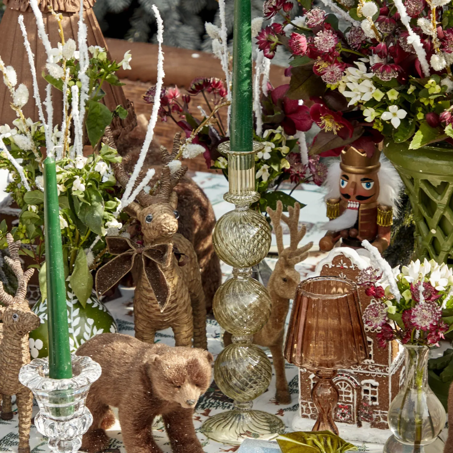 Mrs. Alice Mini Rattan Reindeer (Pair) - 20cm< Christmas Decorations