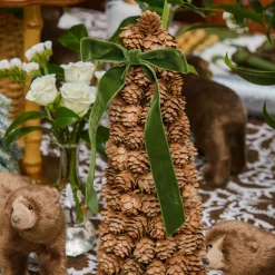 Mrs. Alice Natural Pinecone Tree (Pair)< Christmas Decorations