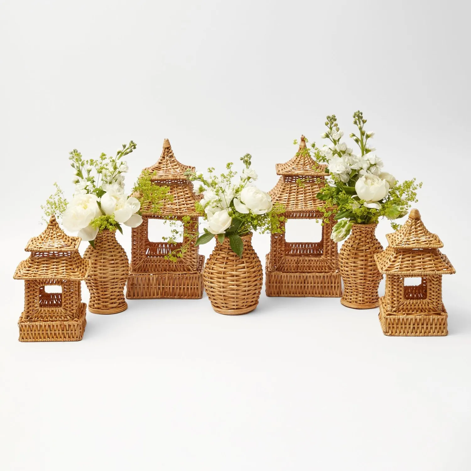 Mrs. Alice Natural Rattan Pagoda Decoration Set< Year-round Decorations | For Her