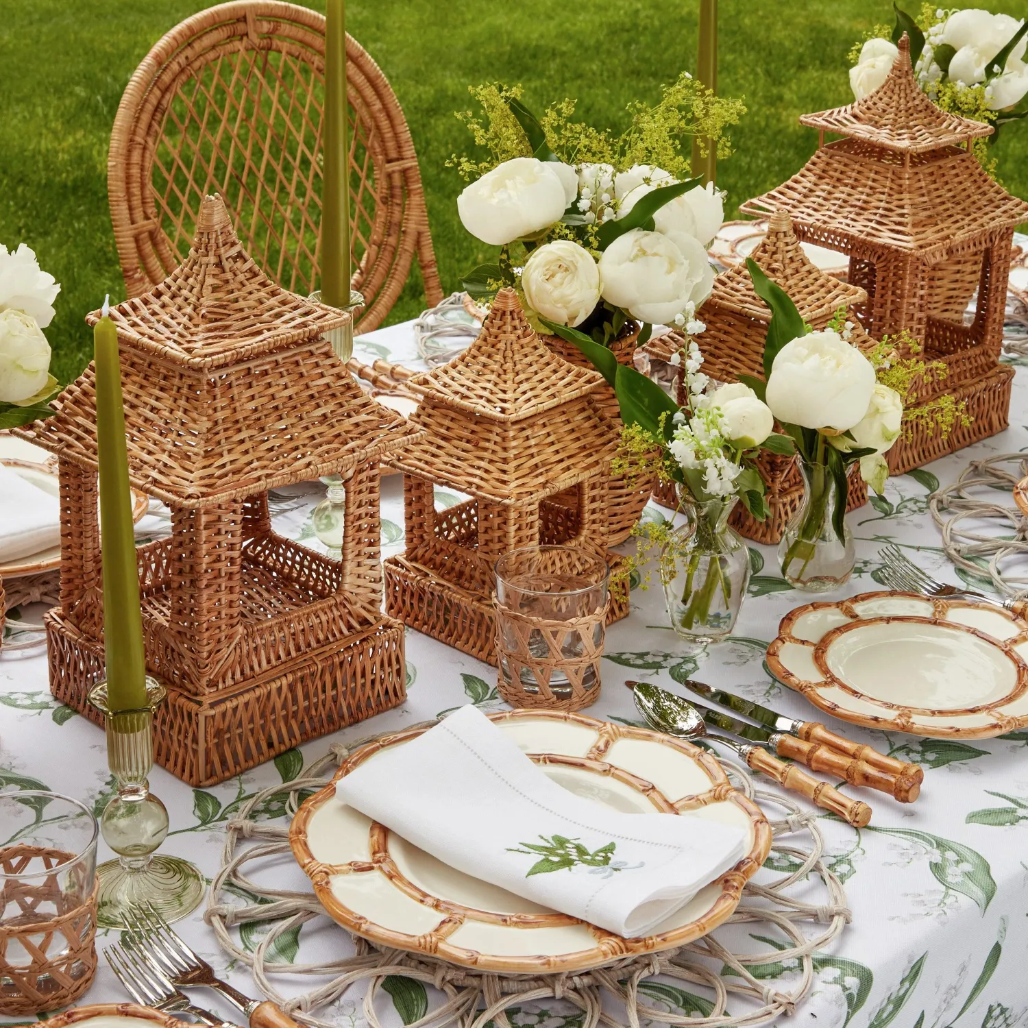 Mrs. Alice Natural Rattan Pagoda Decoration Set< Year-round Decorations | For Her