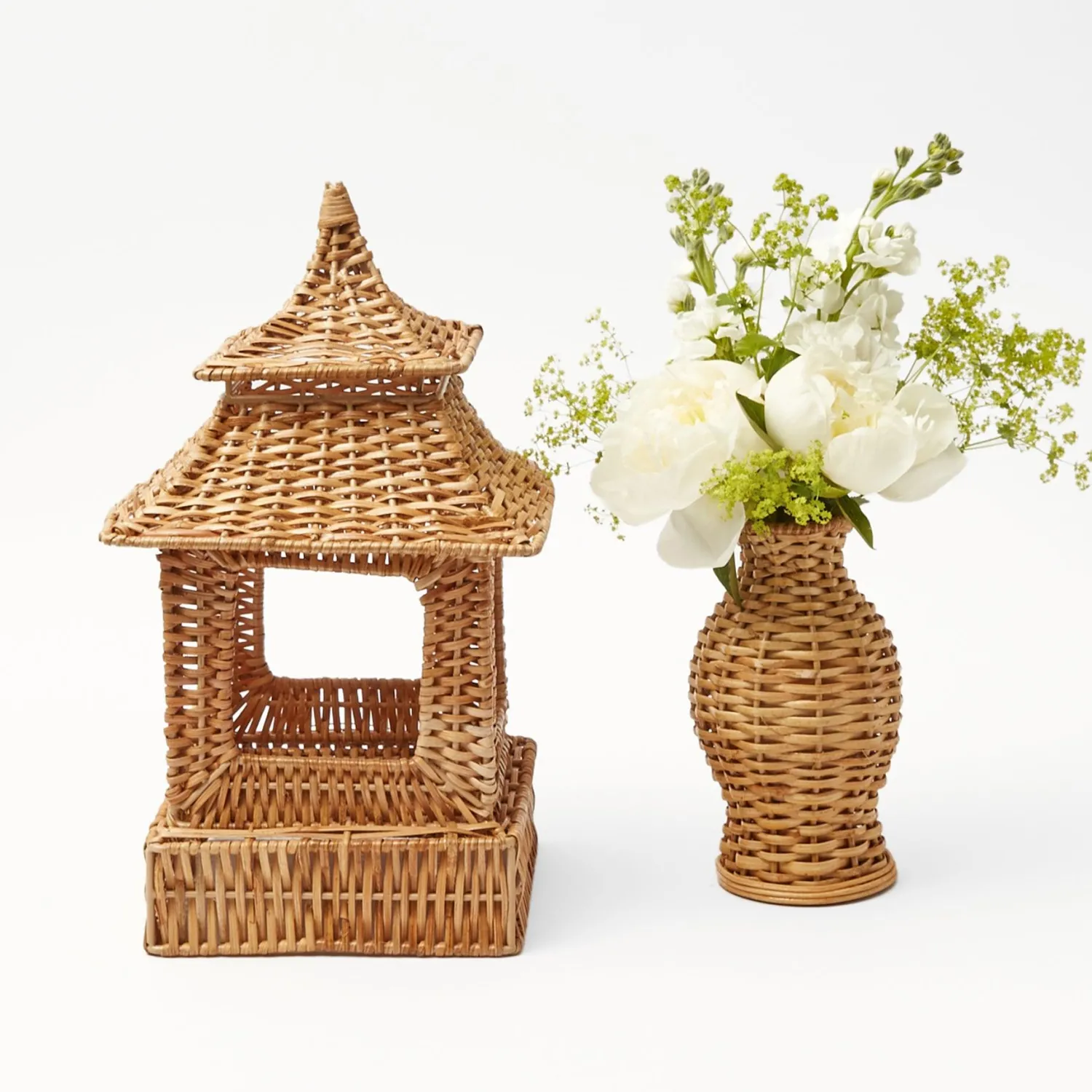 Mrs. Alice Natural Rattan Pagoda Decoration Set< Year-round Decorations | For Her