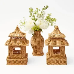Mrs. Alice Natural Rattan Pagoda Decoration Set< Year-round Decorations | For Her