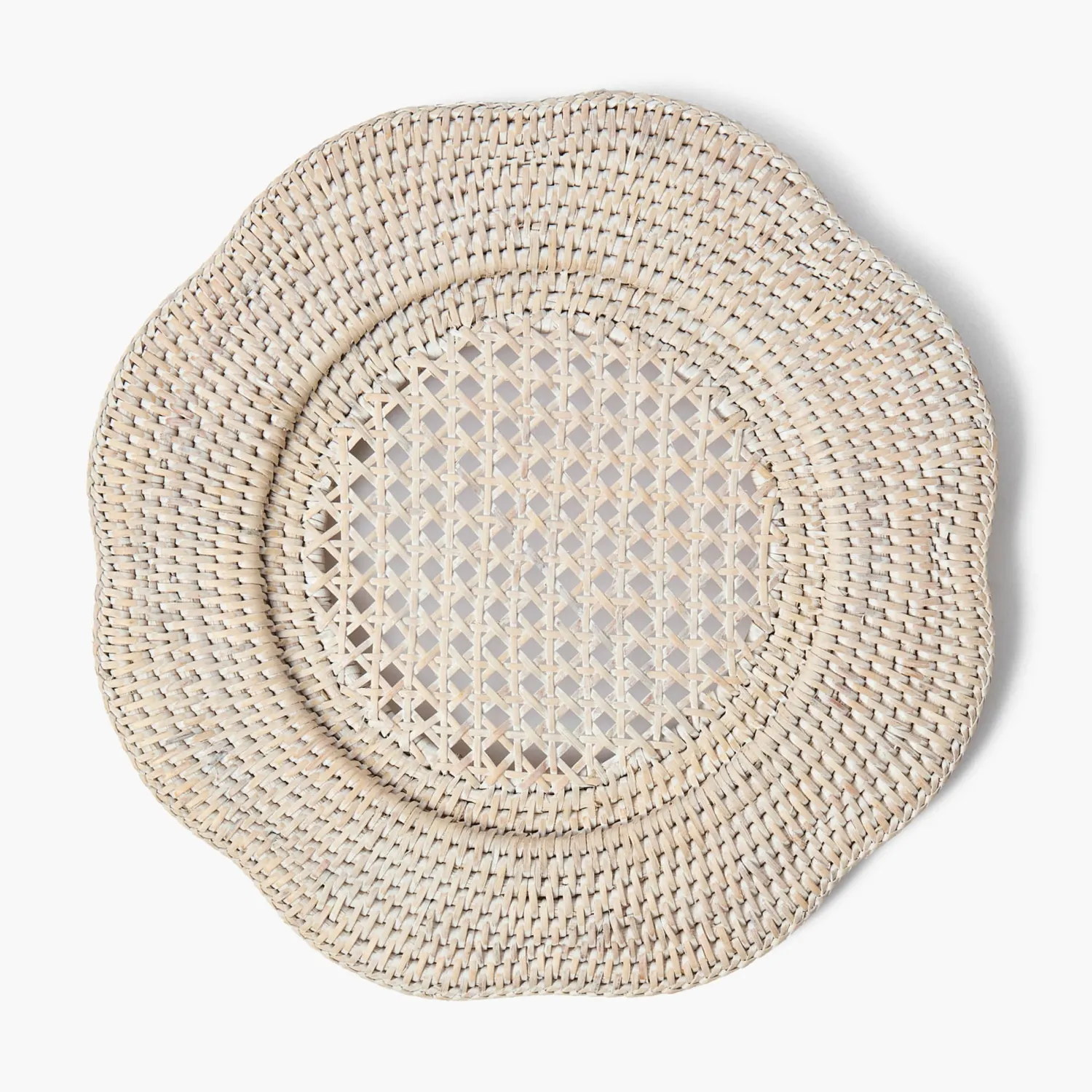 Mrs. Alice Natural Scalloped Rattan Charger Plates (Set of 4)< Placemats | For Her