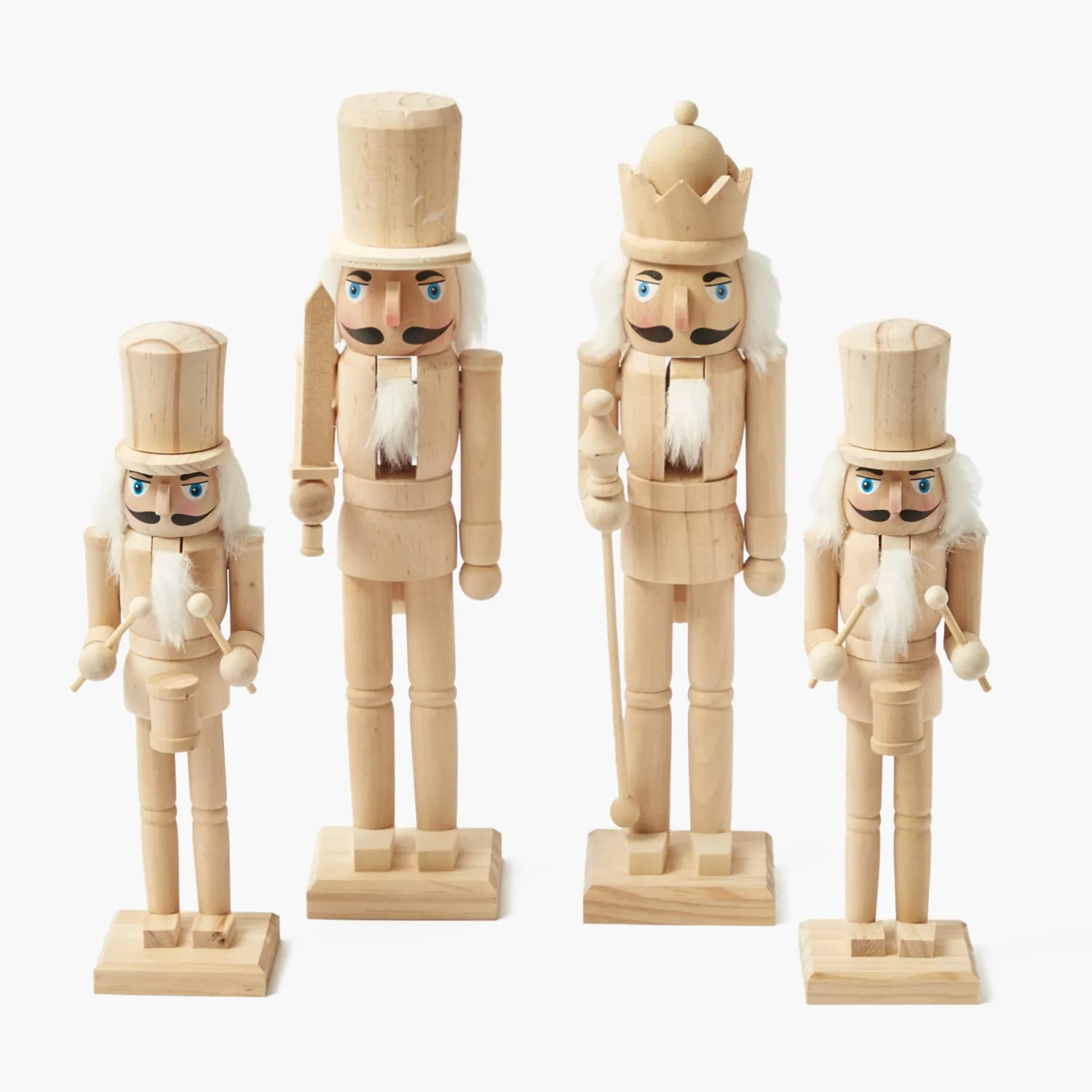 Mrs. Alice Natural Wood Nutcracker Family< Christmas Decorations