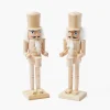 Mrs. Alice Natural Wood Nutcracker (Pair)< Christmas Decorations