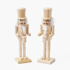 Mrs. Alice Natural Wood Nutcracker (Pair)< Christmas Decorations