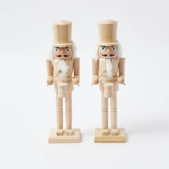 Mrs. Alice Natural Wood Nutcracker (Pair)< Christmas Decorations