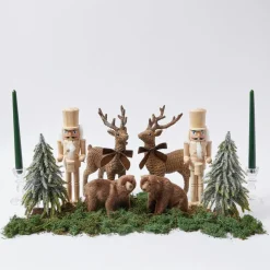 Mrs. Alice Natural Wood Nutcracker (Pair)< Christmas Decorations