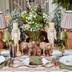 Mrs. Alice Natural Wood Nutcracker (Pair)< Christmas Decorations